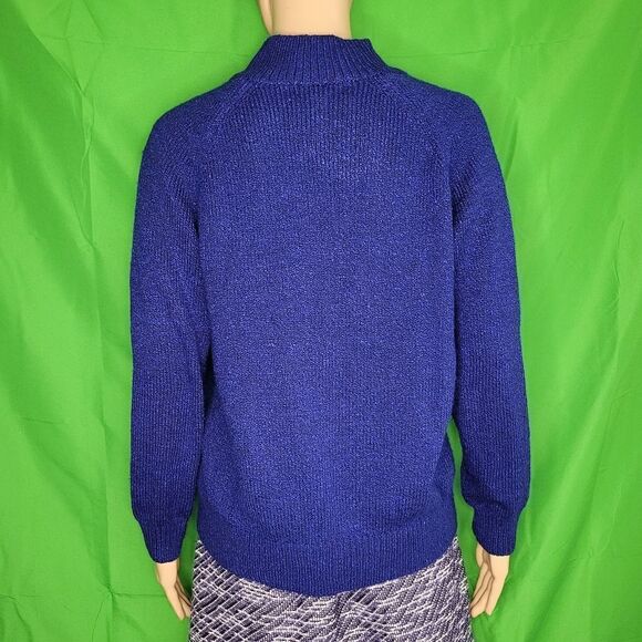 KAREN SCOTT Womens Blue Cable Knit Heather Long Sleeve sweater - Picture 9 of 12